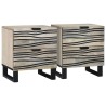 Table de chevet 2 pcs Blanc 40 x 33 x 46 cm Bois d'ingénierie 634695634695