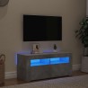 Meuble TV avec lumières LED gris béton 90x35x40 cm 634699634699