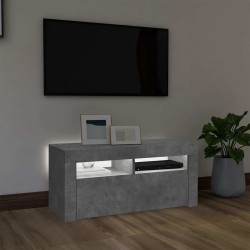 Meuble TV avec lumières LED gris béton 90x35x40 cm 634699634699