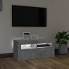 Meuble TV avec lumières LED gris béton 90x35x40 cm 634699634699
