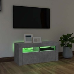 Meuble TV avec lumières LED gris béton 90x35x40 cm 634699634699