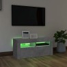 Meuble TV avec lumières LED gris béton 90x35x40 cm 634699634699