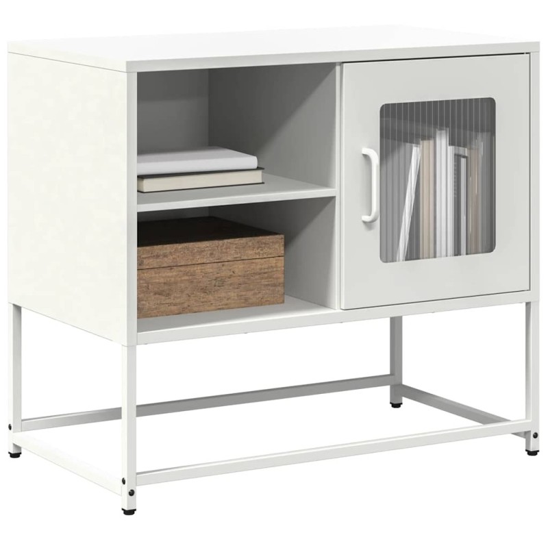 Meuble TV blanc 68x39x60,5 cm acier 634703634703