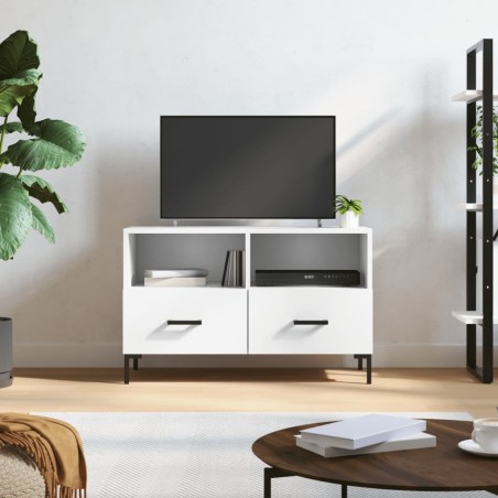 Meuble TV Blanc 80x36x50 cm Bois d'ingénierie 634704634704