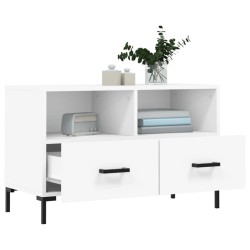 Meuble TV Blanc 80x36x50 cm Bois d'ingénierie 634704634704