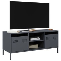 Meuble TV anthracite 101,5x39x43,5 cm acier laminé à froid 634705634705