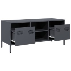 Meuble TV anthracite 101,5x39x43,5 cm acier laminé à froid 634705634705