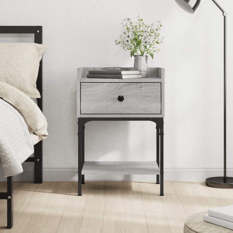 Table de chevet sonoma gris 40,5x31x60 cm bois d'ingénierie 634709634709