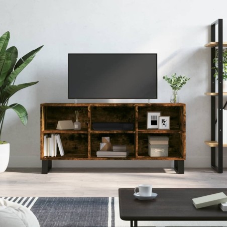 Meuble TV chêne fumé 103,5x30x50 cm bois d'ingénierie 634722634722
