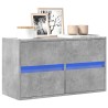 Meuble TV mural avec lumières LED gris béton 80x31x45 cm 634724634724