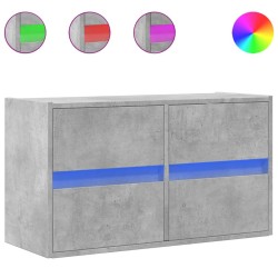 Meuble TV mural avec lumières LED gris béton 80x31x45 cm 634724634724
