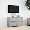 Meuble TV mural avec lumières LED gris béton 80x31x45 cm 634724634724