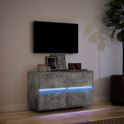 Meuble TV mural avec lumières LED gris béton 80x31x45 cm 634724634724