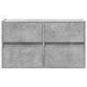 Meuble TV mural avec lumières LED gris béton 80x31x45 cm 634724634724