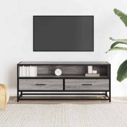 Meuble TV sonoma gris 100x34,5x40 cm bois d'ingénierie et métal 634725634725
