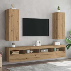 Meubles TV 2 pcs chêne artisanal 30,5x30x90cm bois d'ingénierie 634728634728