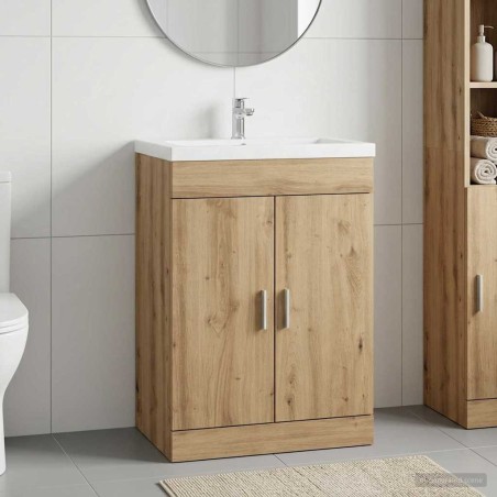 Meuble sous lavabo de salle de bain Chêne artisanal 634735634735