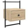 Table de chevet murale chêne sonoma 35x30x51 cm 634742634742