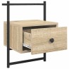 Table de chevet murale chêne sonoma 35x30x51 cm 634742634742