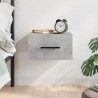 Table de chevet murale gris béton 35x35x20 cm 634744634744