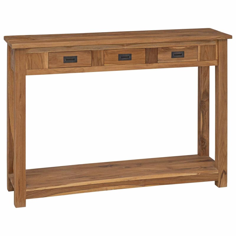 Table console Naturel 110 x 30 x 80 cm Bois de teck massif 634747634747