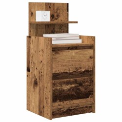 Table de chevet avec 2 tiroirs vieux bois 38x34x80 cm 634750634750