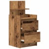 Table de chevet avec 2 tiroirs vieux bois 38x34x80 cm 634750634750