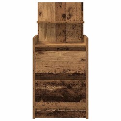 Table de chevet avec 2 tiroirs vieux bois 38x34x80 cm 634750634750