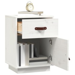 Table de chevet Blanc 40x34x55 cm Bois de pin solide 634751634751
