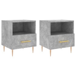 Tables de chevet 2pcs gris béton 40x35x47,5cm bois d’ingénierie 634752634752