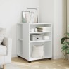 Table d'appoint avec roues blanc 55x60x78 cm bois d'ingénierie 634754634754