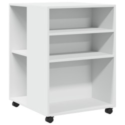 Table d'appoint avec roues blanc 55x60x78 cm bois d'ingénierie 634754634754
