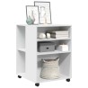 Table d'appoint avec roues blanc 55x60x78 cm bois d'ingénierie 634754634754