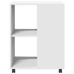 Table d'appoint avec roues blanc 55x60x78 cm bois d'ingénierie 634754634754