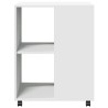 Table d'appoint avec roues blanc 55x60x78 cm bois d'ingénierie 634754634754