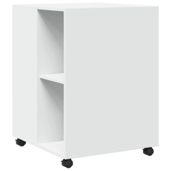 Table d'appoint avec roues blanc 55x60x78 cm bois d'ingénierie 634754634754