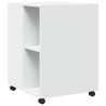 Table d'appoint avec roues blanc 55x60x78 cm bois d'ingénierie 634754634754