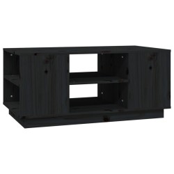 Table basse Noir 90x49x40,5 cm Bois massif de pin 634755634755