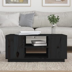 Table basse Noir 90x49x40,5 cm Bois massif de pin 634755634755