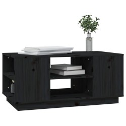 Table basse Noir 90x49x40,5 cm Bois massif de pin 634755634755