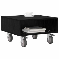 Table d'appoint avec roues Chêne noir 50,5 x 50 x 30 cm 634757634757