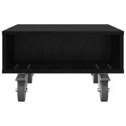 Table d'appoint avec roues Chêne noir 50,5 x 50 x 30 cm 634757634757