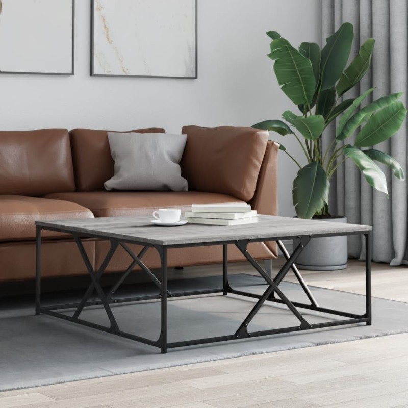 Table basse sonoma gris 100x100x40 cm bois d'ingénierie 634760634760