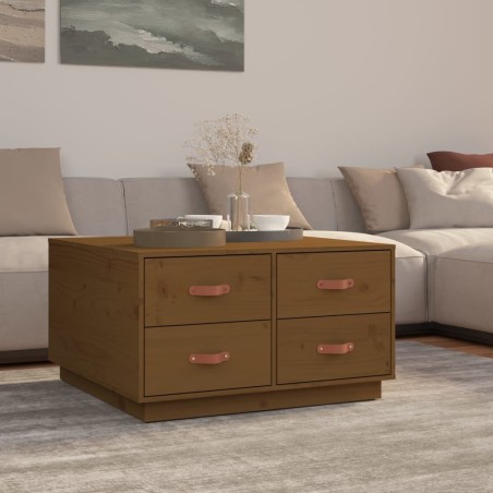 Table basse Marron miel 80x80x45 cm Bois massif de pin 634761634761