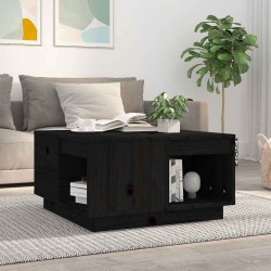 Table basse Noir 60x61x32,5 cm Bois massif de pin 634763634763