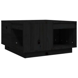 Table basse Noir 60x61x32,5 cm Bois massif de pin 634763634763