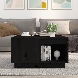 Table basse Noir 60x61x32,5 cm Bois massif de pin 634763634763