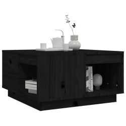 Table basse Noir 60x61x32,5 cm Bois massif de pin 634763634763