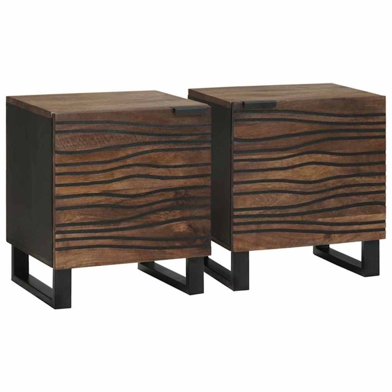 Table de chevet 2 pcs Noyer 40 x 33 x 46 cm Bois d'ingénierie 634765634765