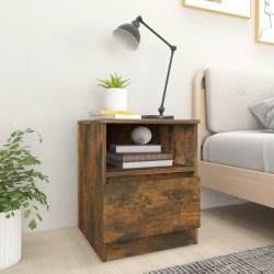 Table de chevet chêne fumé 40x40x50 cm bois d'ingénierie 634766634766